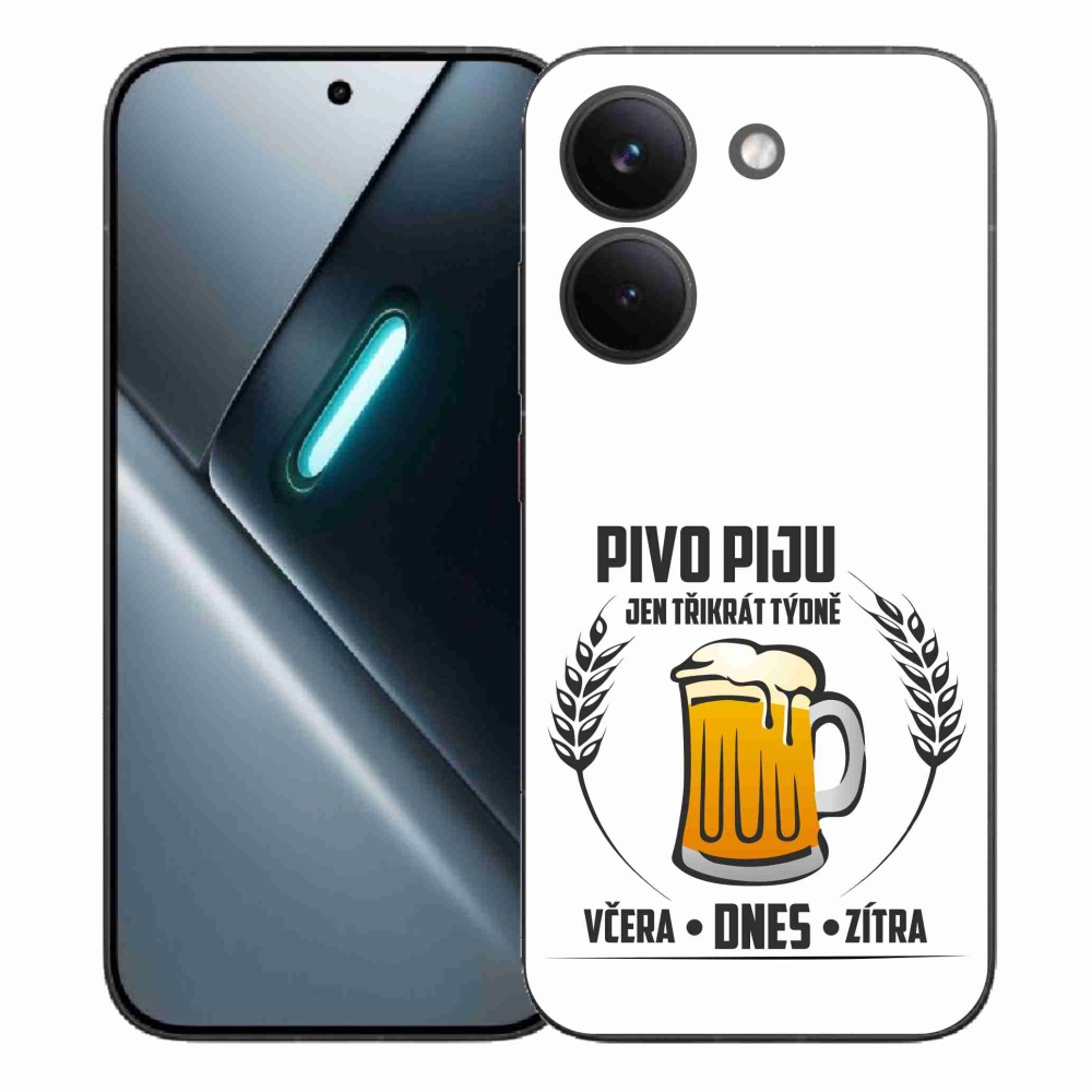 Gelový kryt mmCase na Xiaomi Poco X8 Pro - pivní motiv bílé pozadí