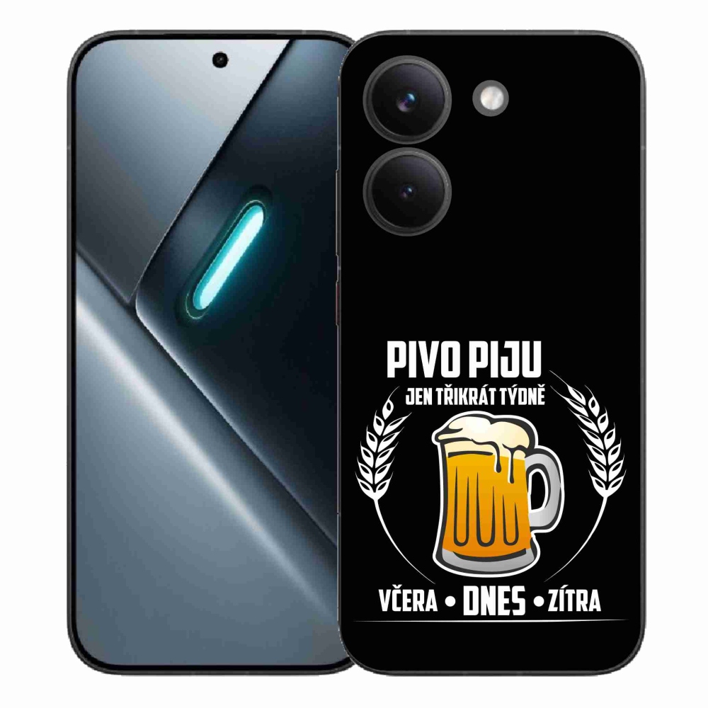 Gelový kryt mmCase na Xiaomi Poco X8 Pro - pivní motiv černé pozadí