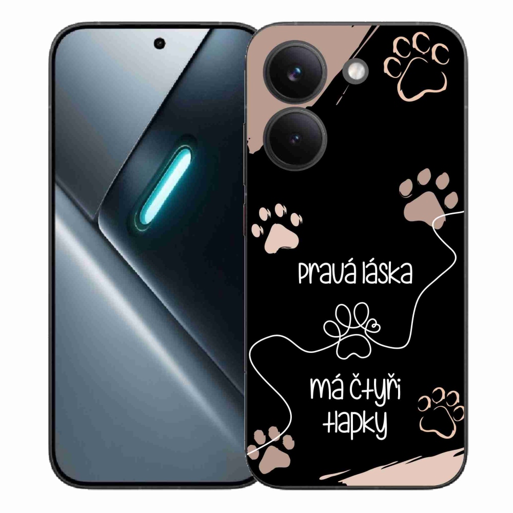 Gelový kryt mmCase na Xiaomi Poco X8 Pro - psí motiv 1 černé pozadí