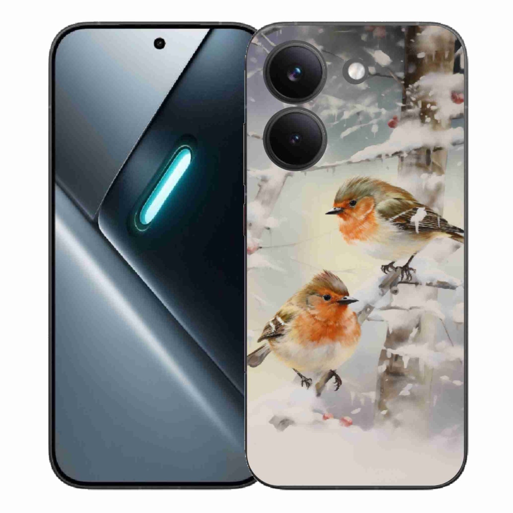 Gelový kryt mmCase na Xiaomi Poco X8 Pro - ptáčci v zimě