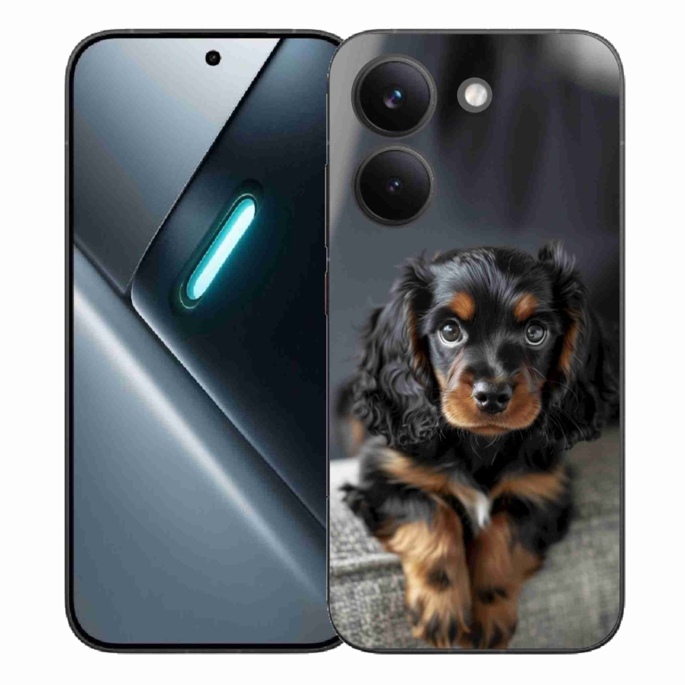Gelový kryt mmCase na Xiaomi Poco X8 Pro - roztomilý dlouhosrstý jezevčík