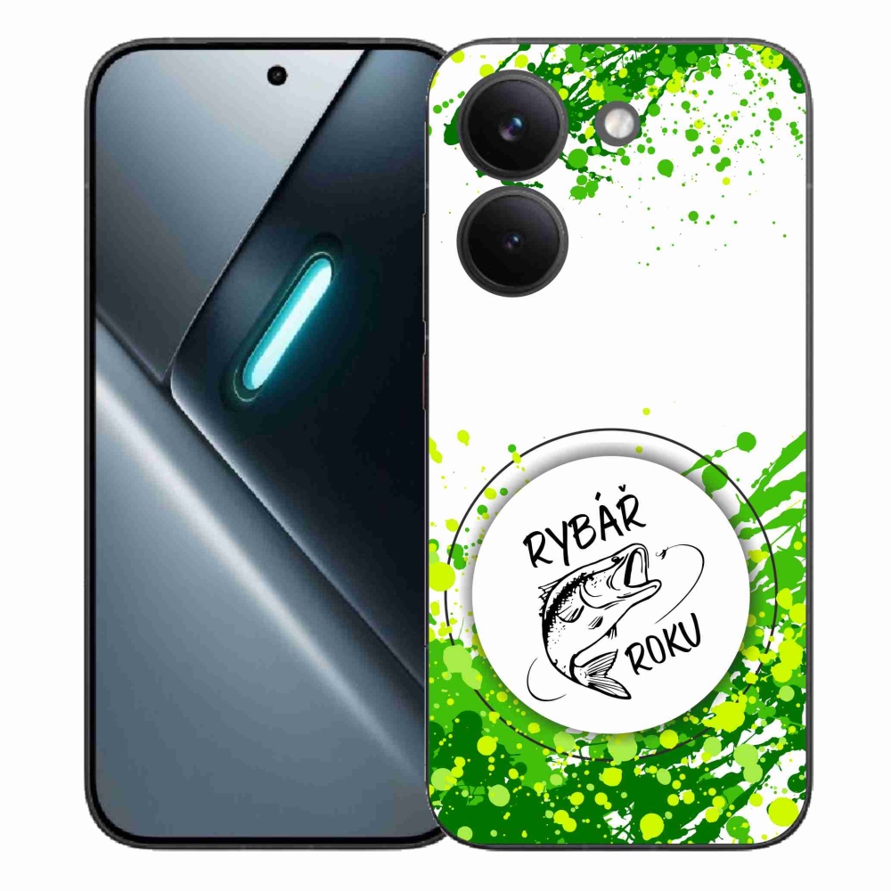 Gelový kryt mmCase na Xiaomi Poco X8 Pro - rybář roku bílé pozadí