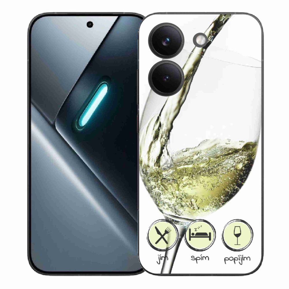 Gelový kryt mmCase na Xiaomi Poco X8 Pro - sklenička vína bílé