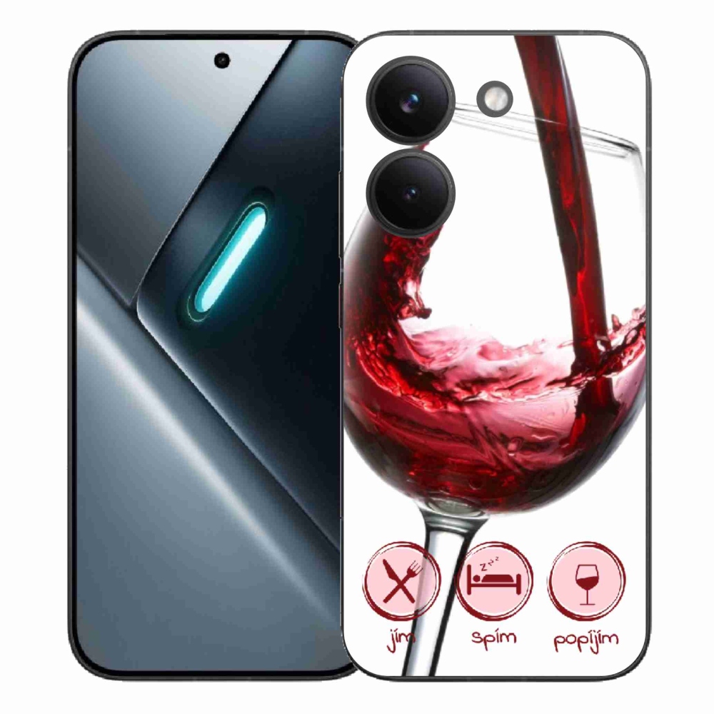 Gelový kryt mmCase na Xiaomi Poco X8 Pro - sklenička vína červené