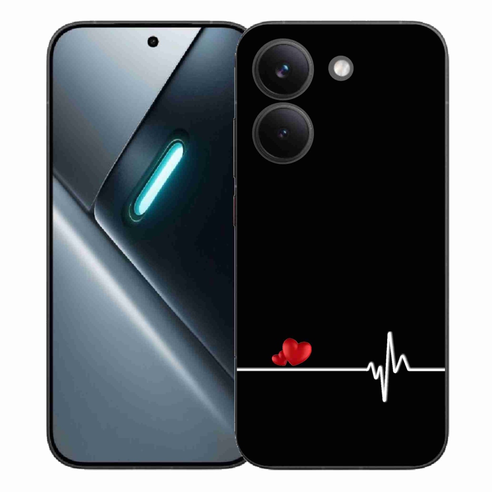 Gelový kryt mmCase na Xiaomi Poco X8 Pro - srdce a tep černé pozadí