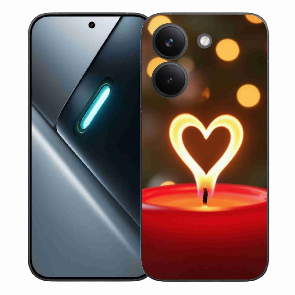 Gelový kryt mmCase na Xiaomi Poco X8 Pro - srdce z plamene