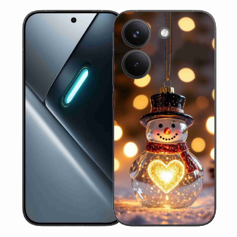 Gelový kryt mmCase na Xiaomi Poco X8 Pro - svítící vánoční sněhulák