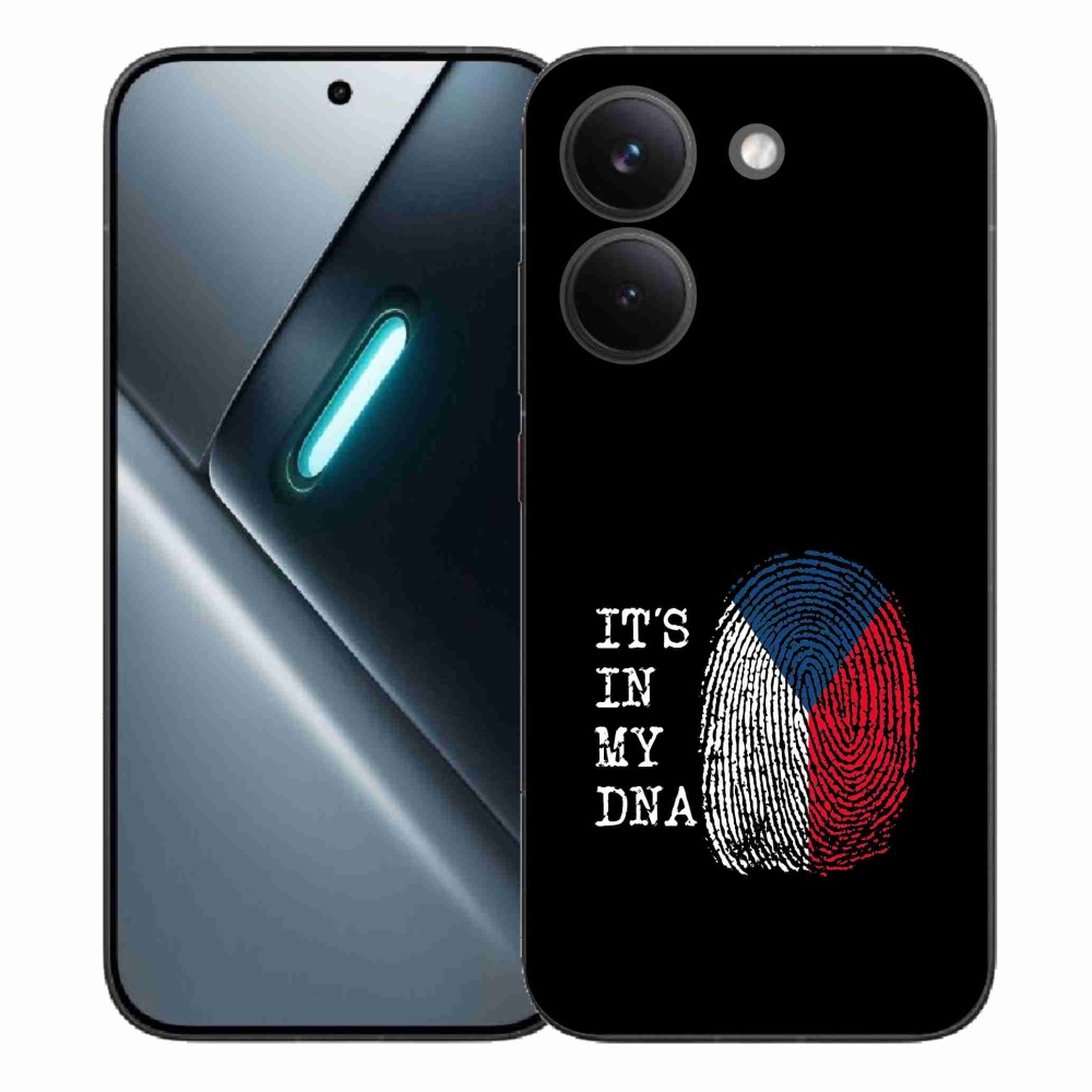 Gelový kryt mmCase na Xiaomi Poco X8 Pro - vlajka otisk prstu černé pozadí