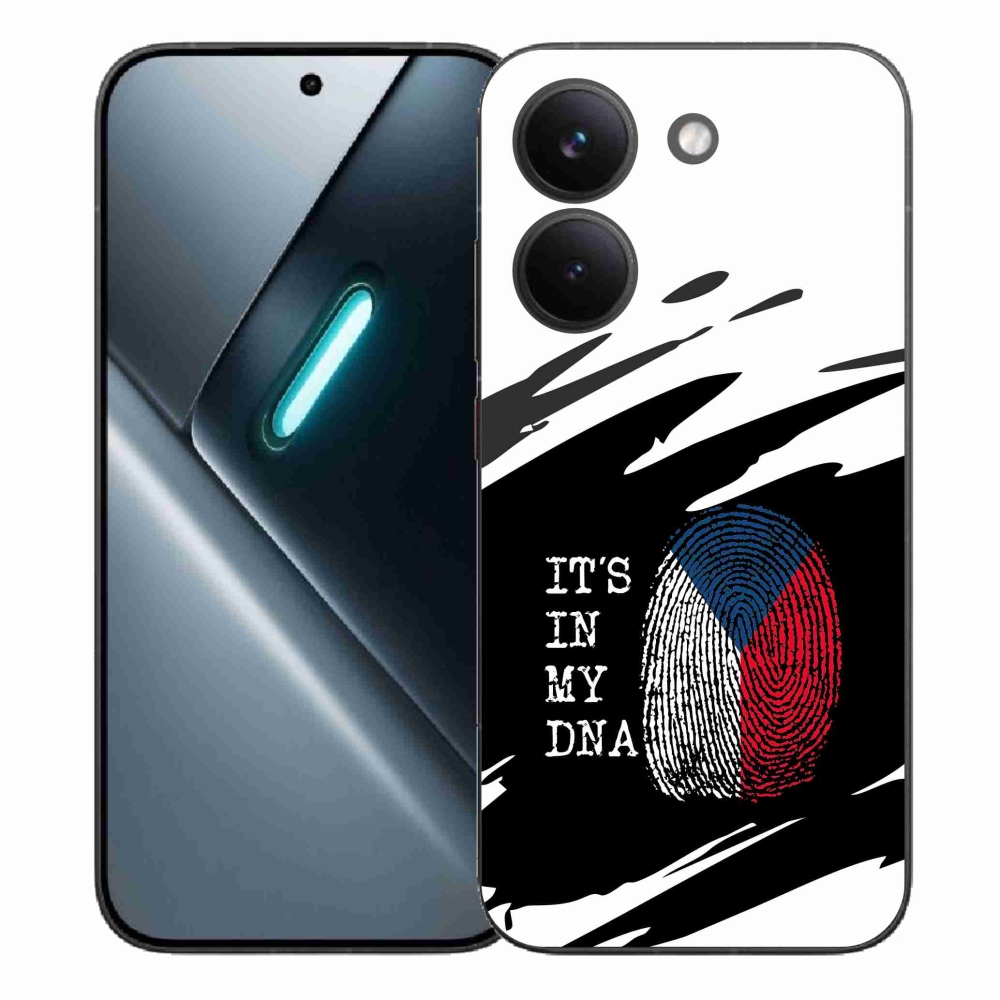 Gelový kryt mmCase na Xiaomi Poco X8 Pro - vlajka otisk prstu černobílé pozadí