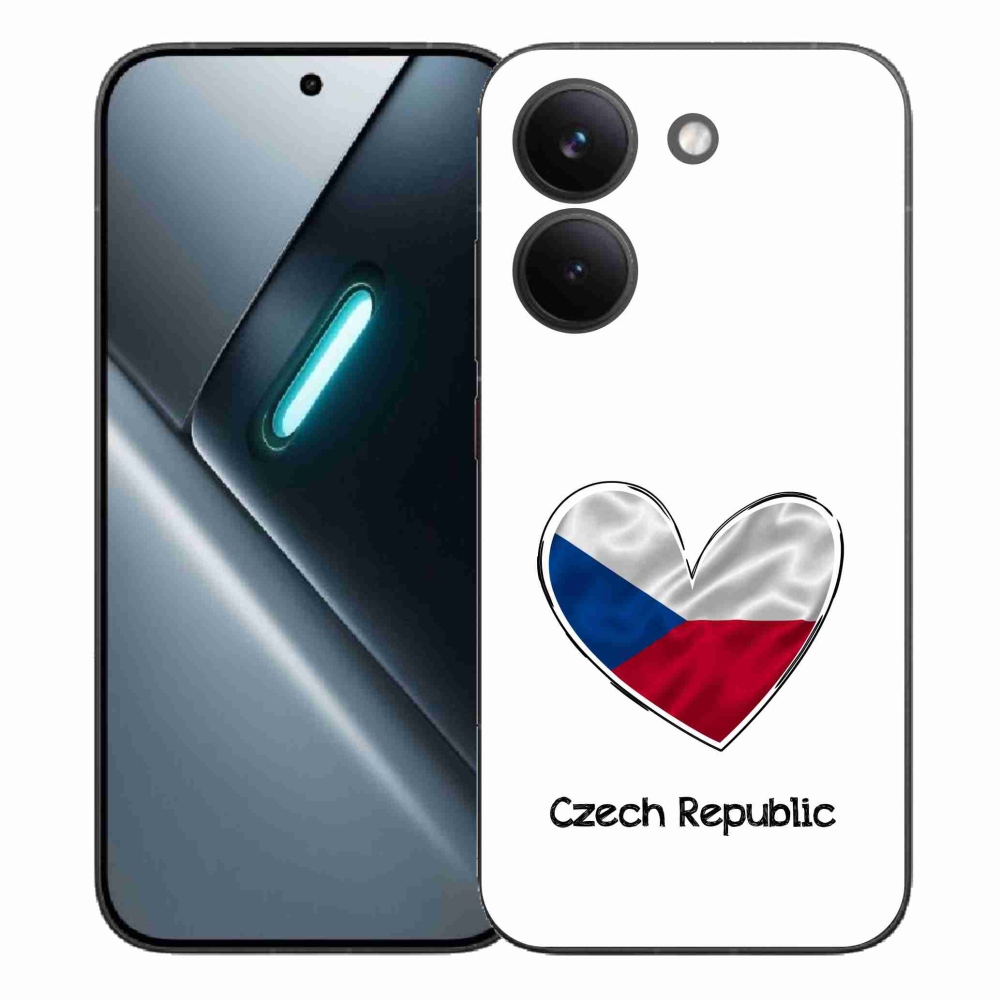 Gelový kryt mmCase na Xiaomi Poco X8 Pro - vlajka srdce bílé pozadí