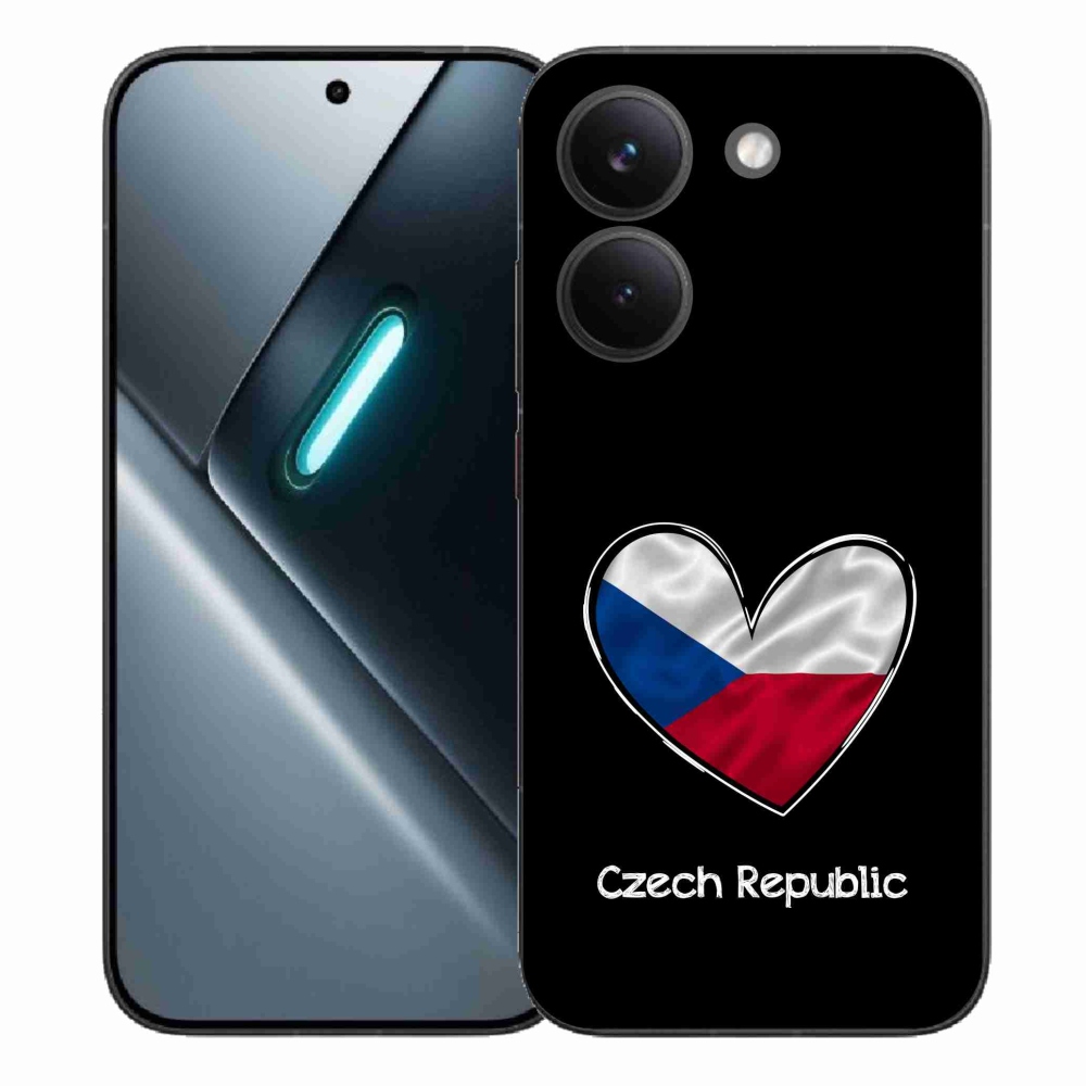 Gelový kryt mmCase na Xiaomi Poco X8 Pro - vlajka srdce černé pozadí