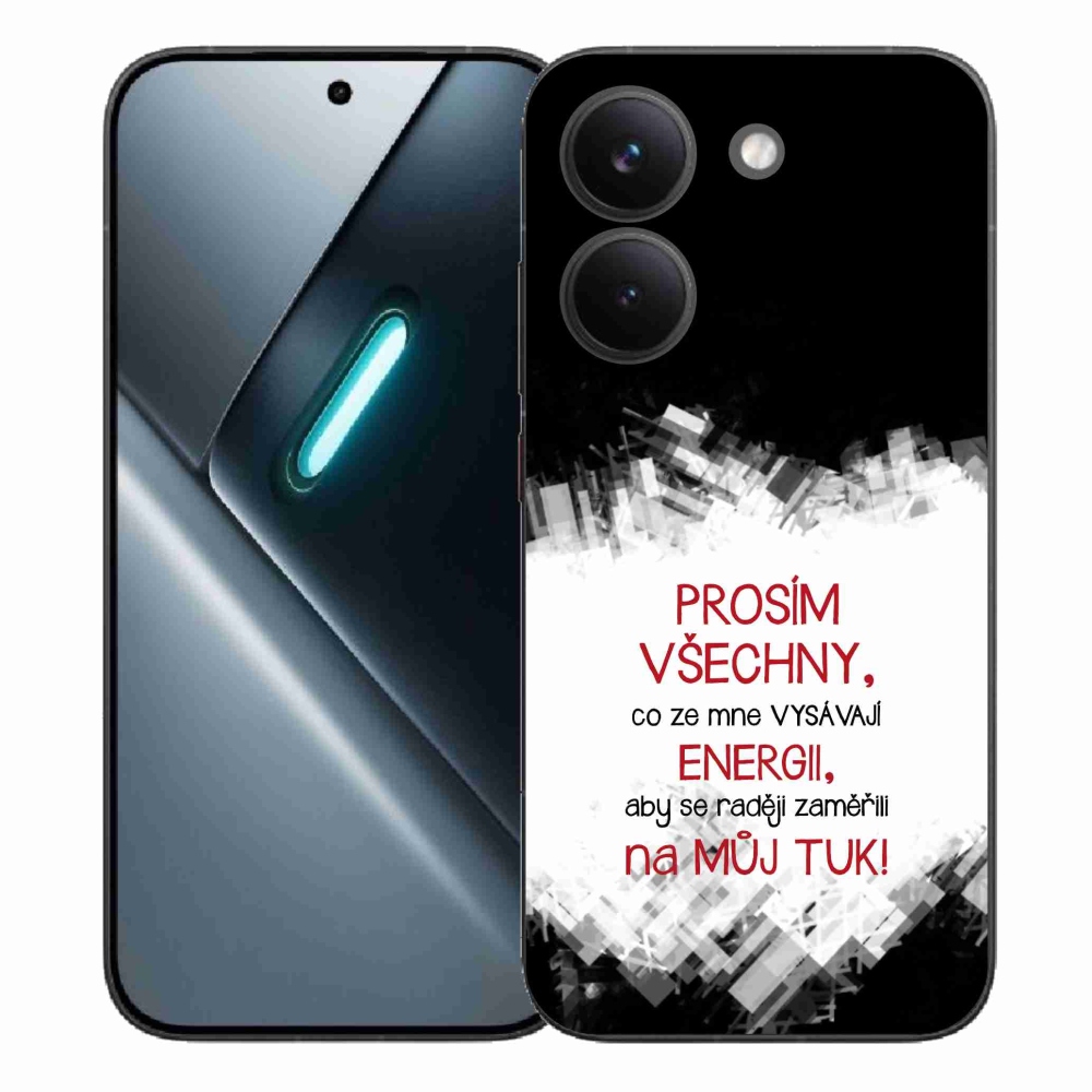 Gelový kryt mmCase na Xiaomi Poco X8 Pro - vtipný text 1 červený