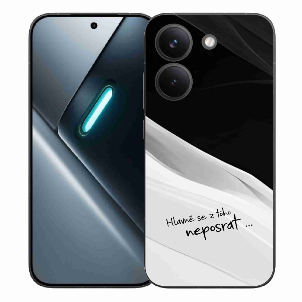 Gelový kryt mmCase na Xiaomi Poco X8 Pro - vtipný text 13 bíločerné pozadí