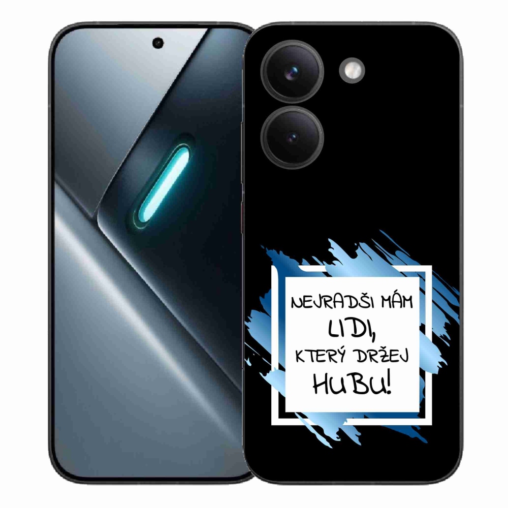 Gelový kryt mmCase na Xiaomi Poco X8 Pro - vtipný text 7 bíločerné pozadí