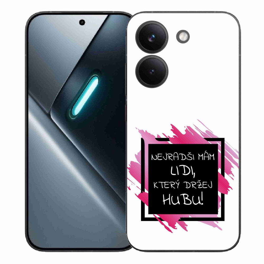 Gelový kryt mmCase na Xiaomi Poco X8 Pro - vtipný text 7 černobílé pozadí