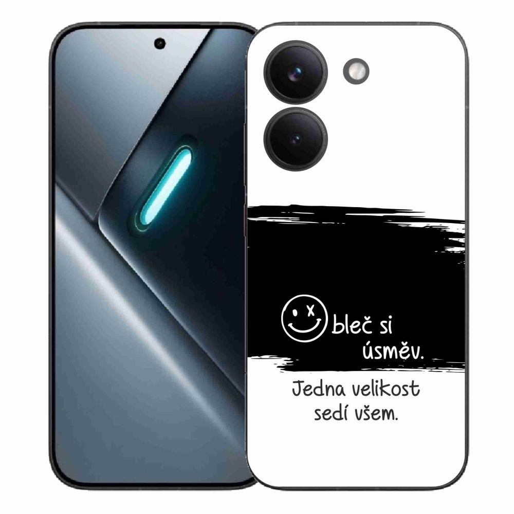 Gelový kryt mmCase na Xiaomi Poco X8 Pro - vtipný text 8 černobílé pozadí