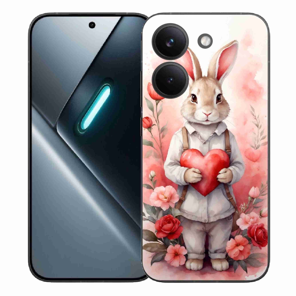 Gelový kryt mmCase na Xiaomi Poco X8 Pro - zajíc se srdíčkem