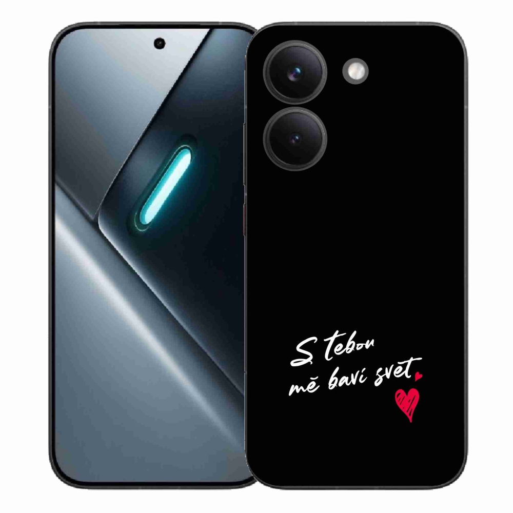 Gelový kryt mmCase na Xiaomi Poco X8 Pro - zamilovaný text 1 černé pozadí