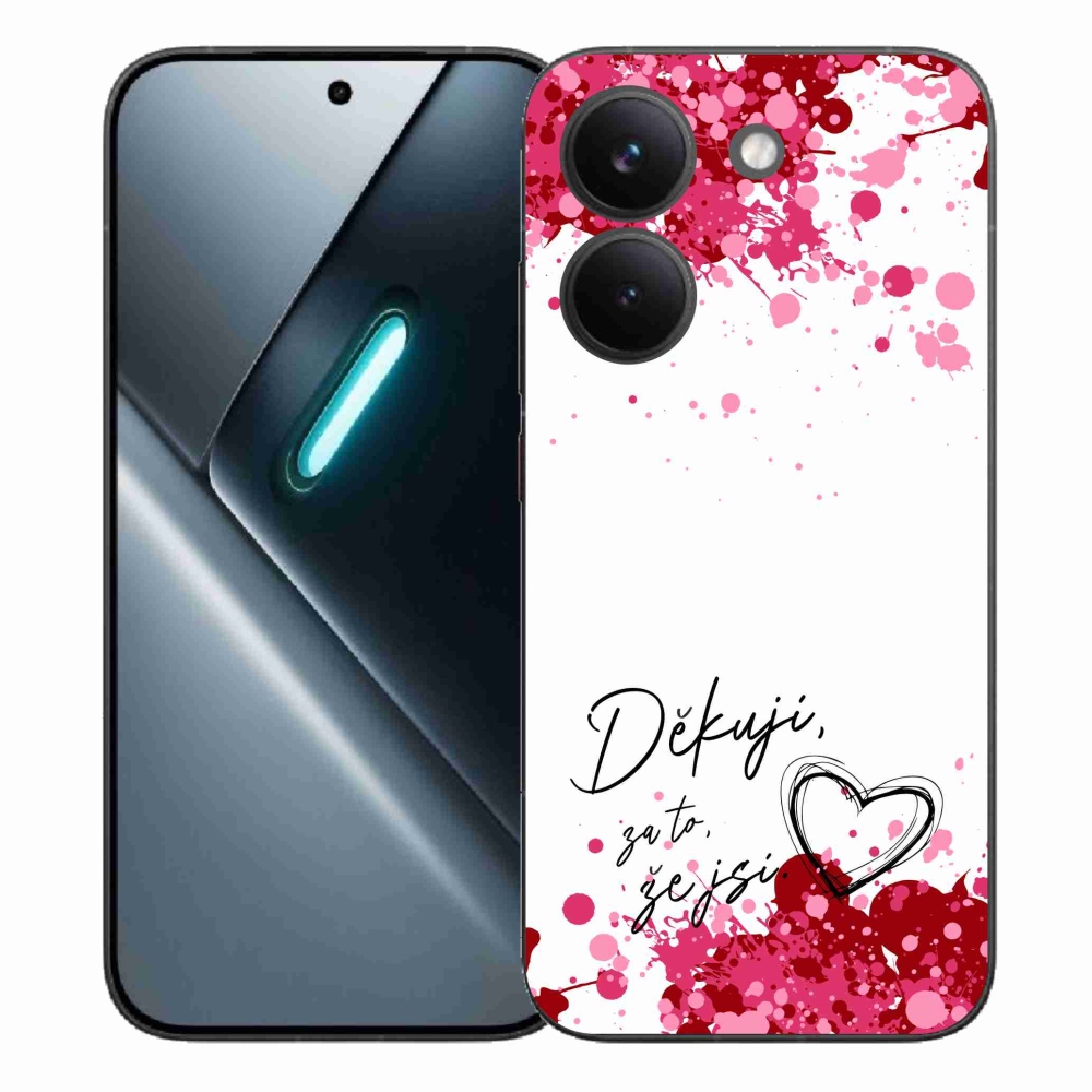 Gelový kryt mmCase na Xiaomi Poco X8 Pro - zamilovaný text 2 bílé pozadí