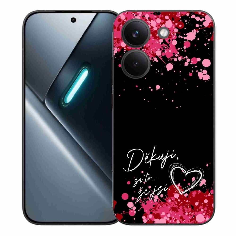 Gelový kryt mmCase na Xiaomi Poco X8 Pro - zamilovaný text 2 černé pozadí