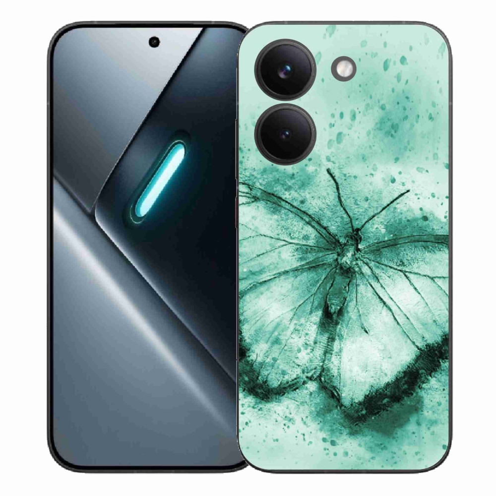 Gelový kryt mmCase na Xiaomi Poco X8 Pro - zelený motýl