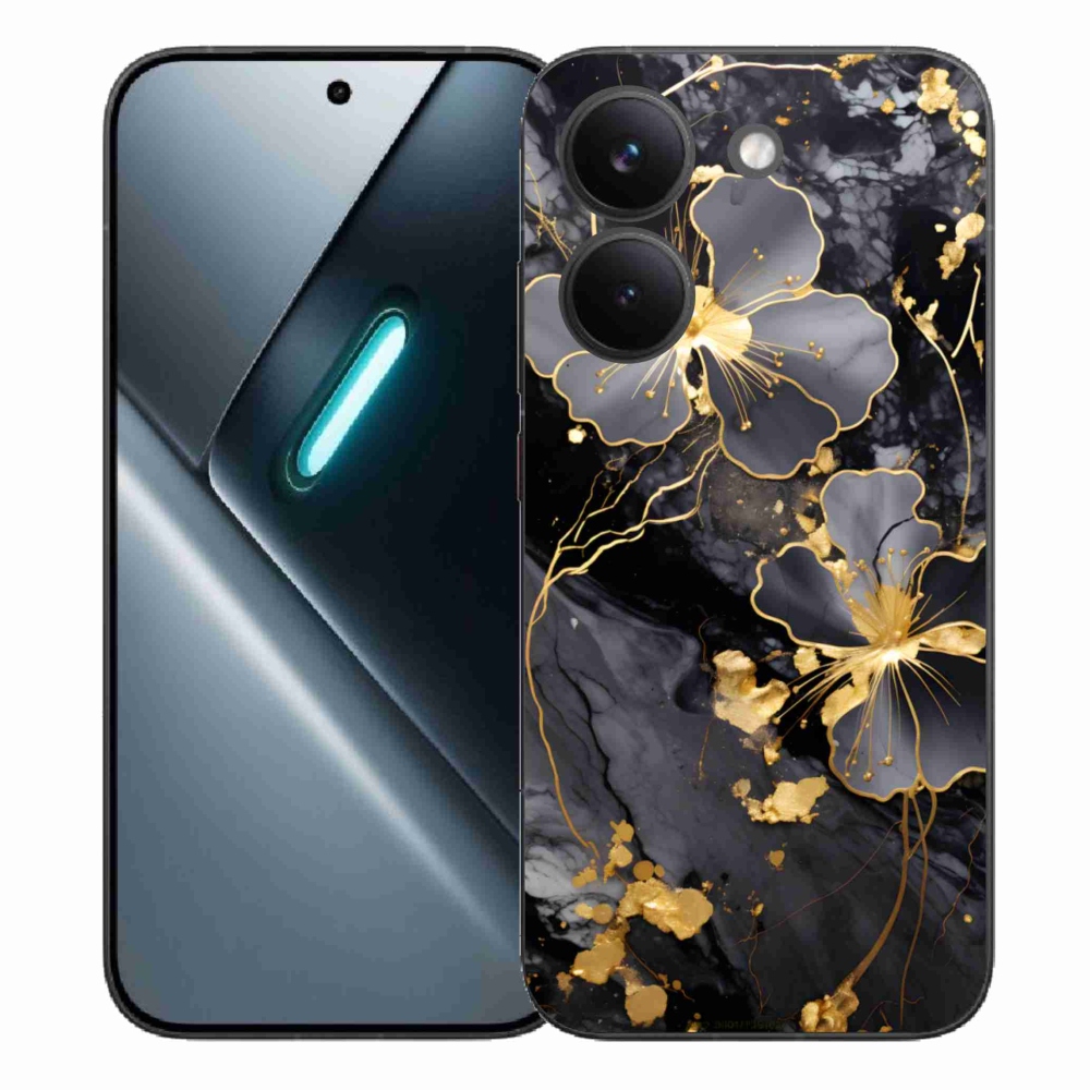 Gelový kryt mmCase na Xiaomi Poco X8 Pro - zlaté květy