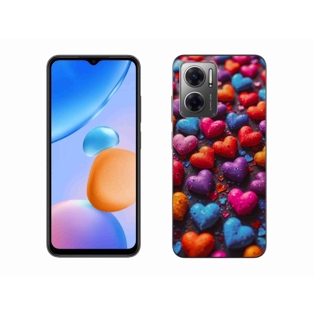 Gelový kryt mmCase na Xiaomi Redmi 10 5G - barevná srdce