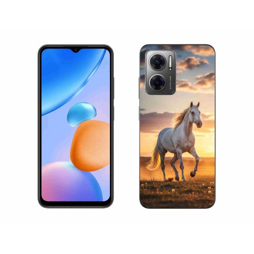 Gelový kryt mmCase na Xiaomi Redmi 10 5G - běžící bílý kůň 2