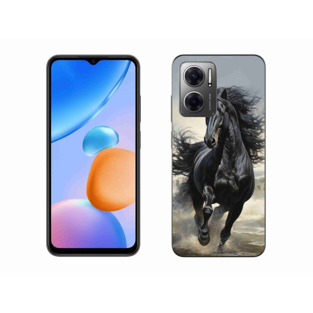 Gelový kryt mmCase na Xiaomi Redmi 10 5G - běžící černý kůň