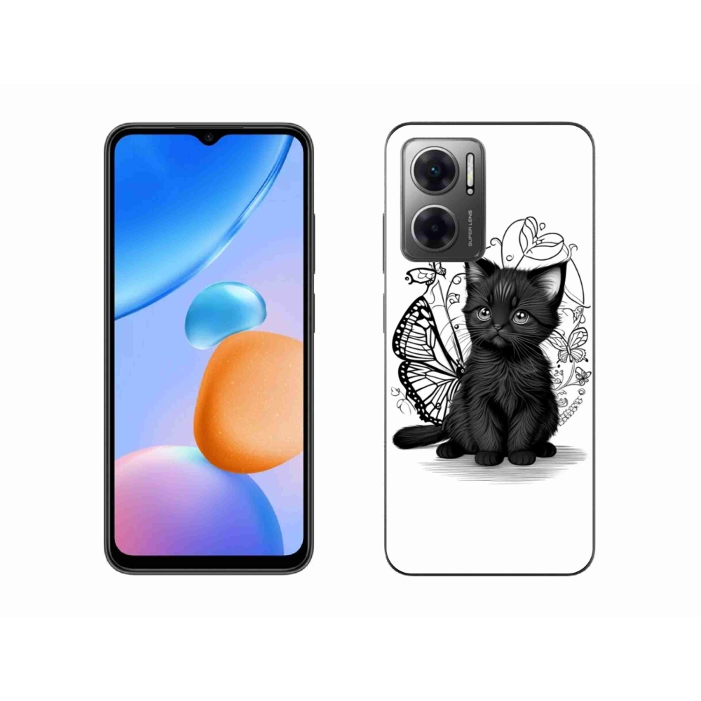 Gelový kryt mmCase na Xiaomi Redmi 10 5G - černé kotě