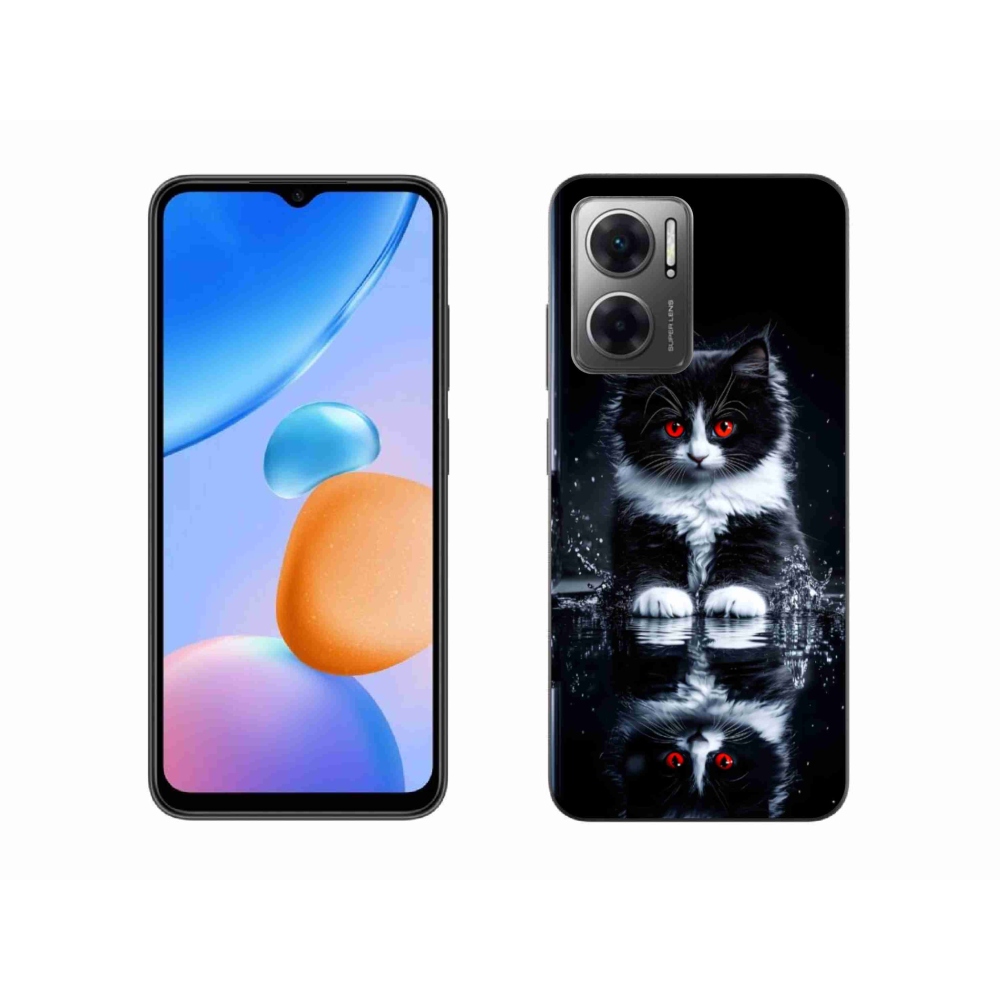 Gelový kryt mmCase na Xiaomi Redmi 10 5G - černobílé kotě