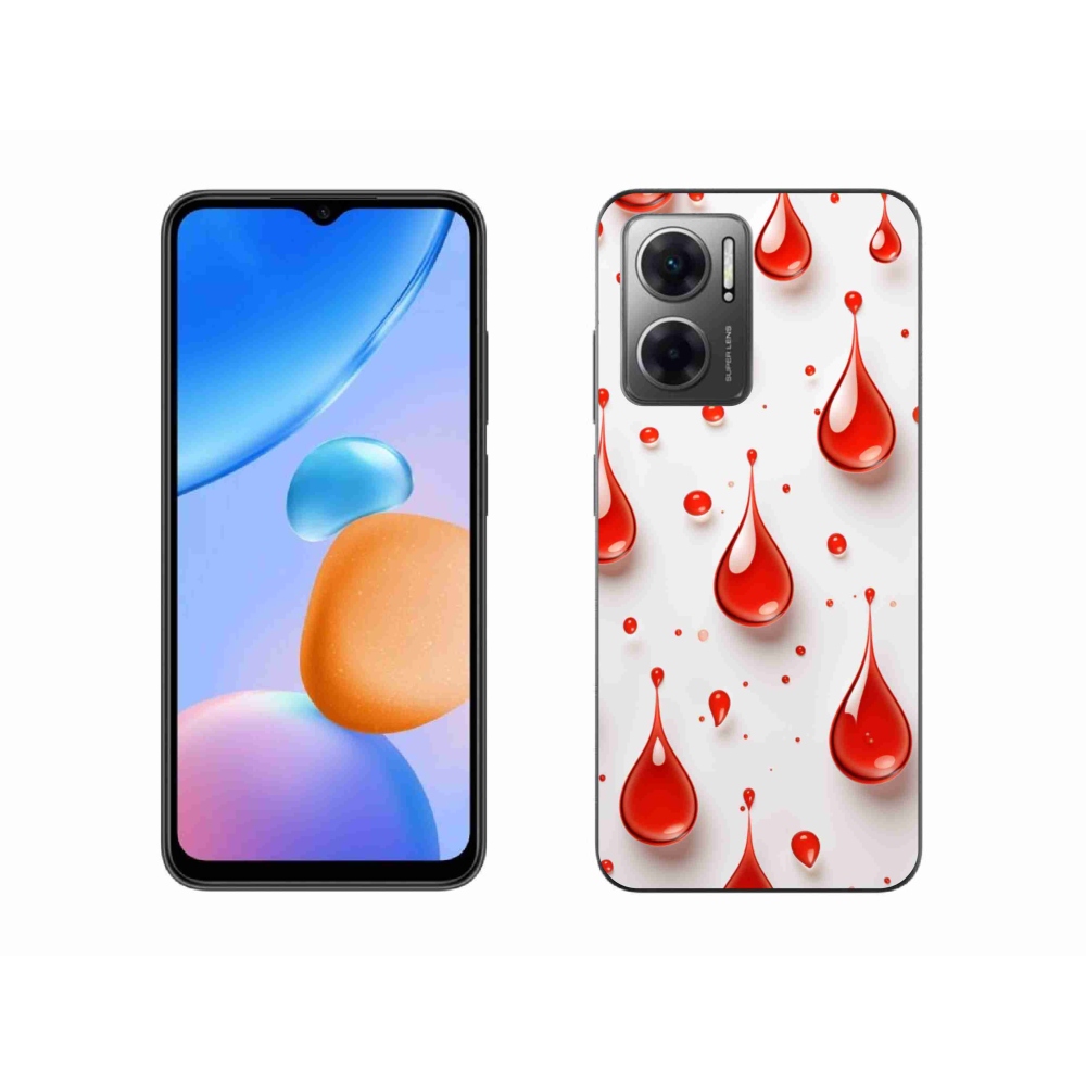 Gelový kryt mmCase na Xiaomi Redmi 10 5G - červené kapky