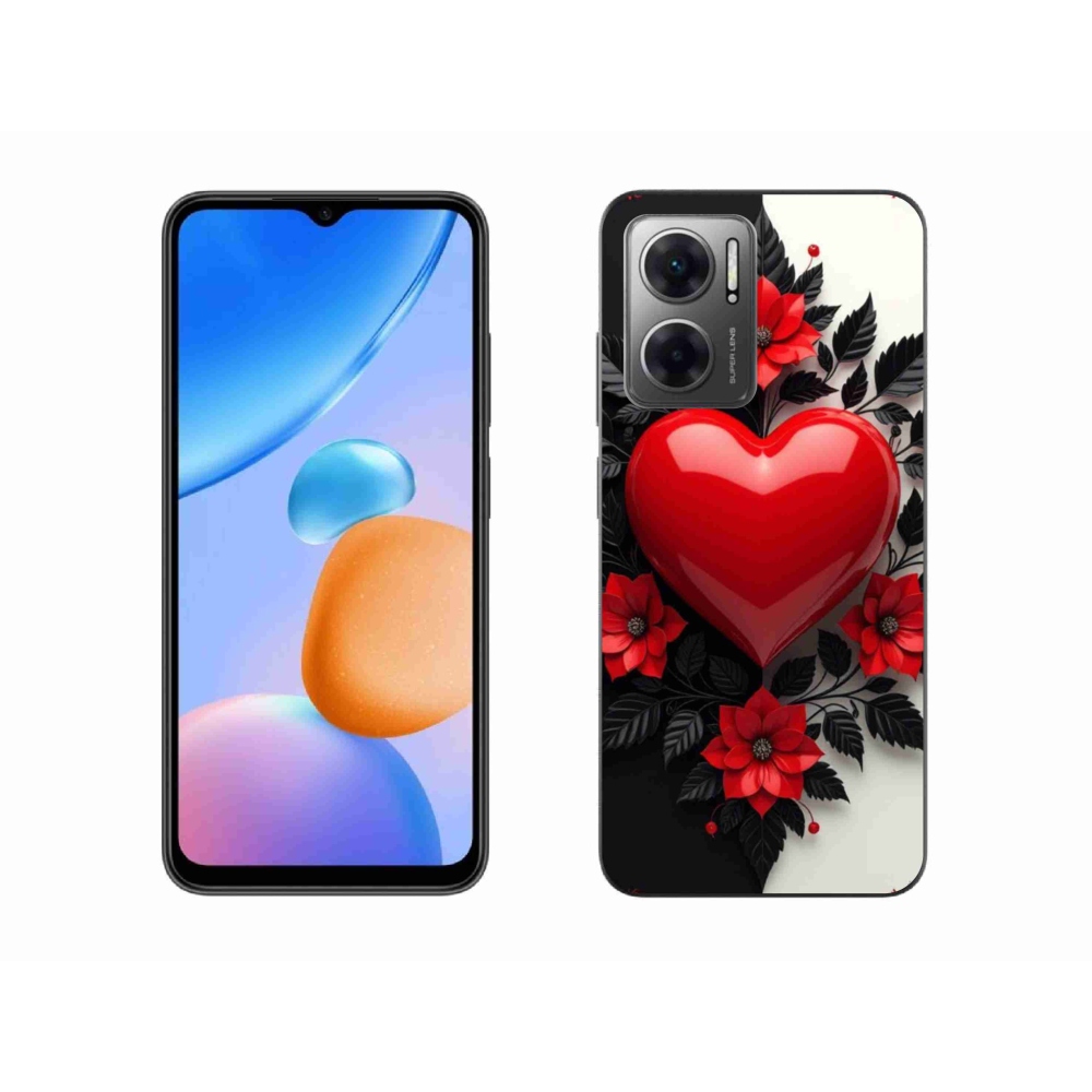 Gelový kryt mmCase na Xiaomi Redmi 10 5G - červené srdce