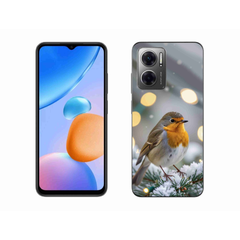 Gelový kryt mmCase na Xiaomi Redmi 10 5G - červenka v zimě