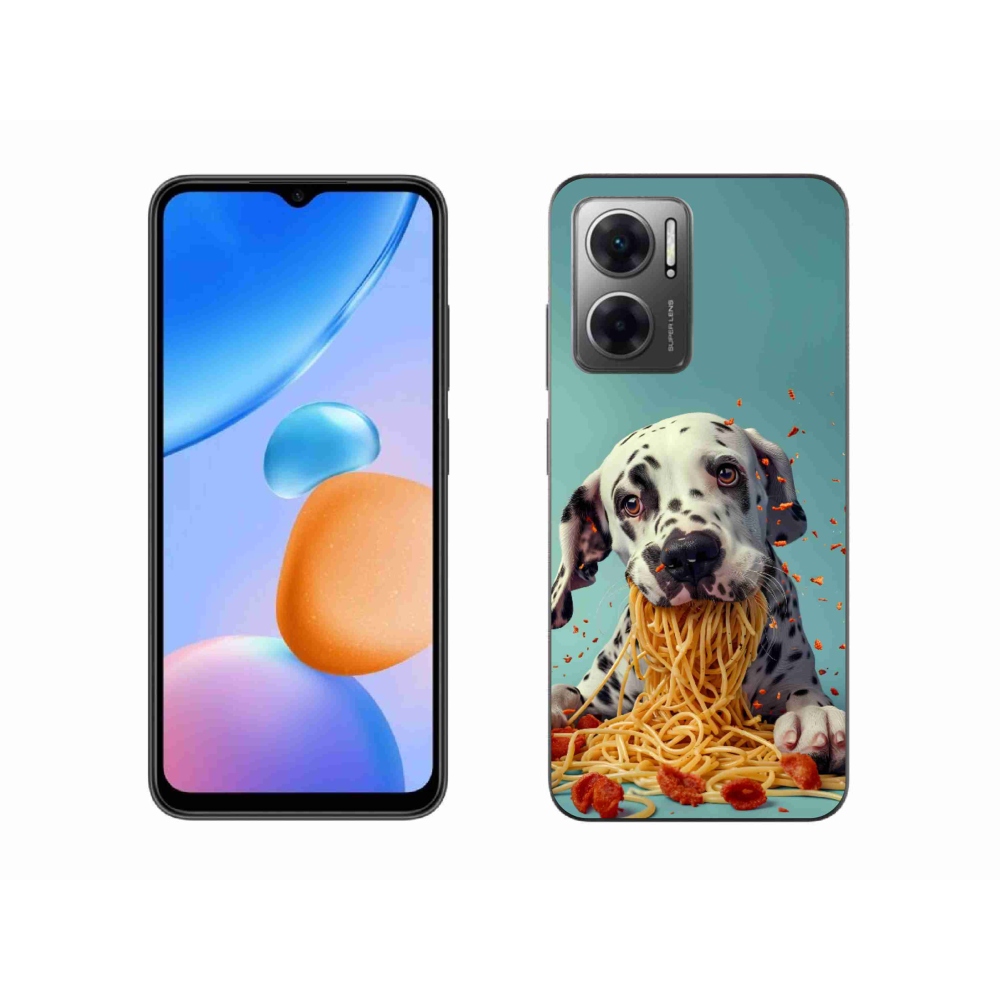 Gelový kryt mmCase na Xiaomi Redmi 10 5G - dalmatin a špagety