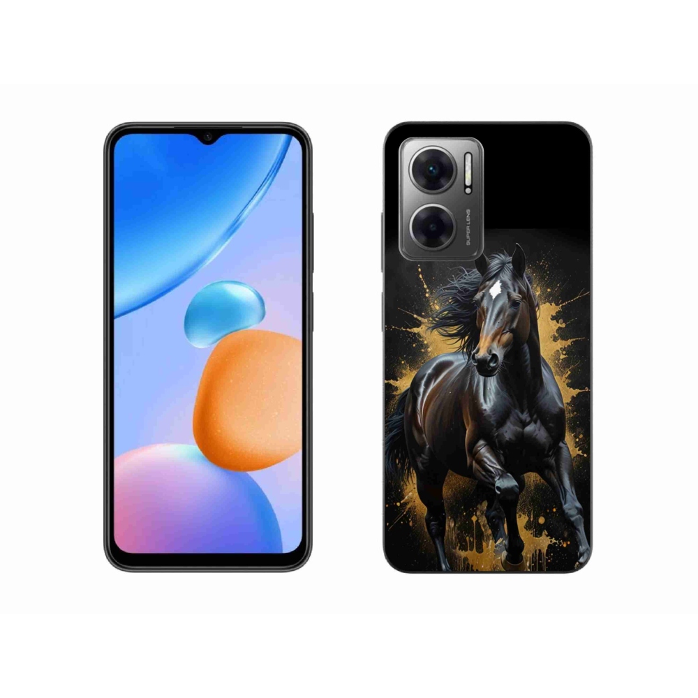 Gelový kryt mmCase na Xiaomi Redmi 10 5G - elegantní černý hřebec