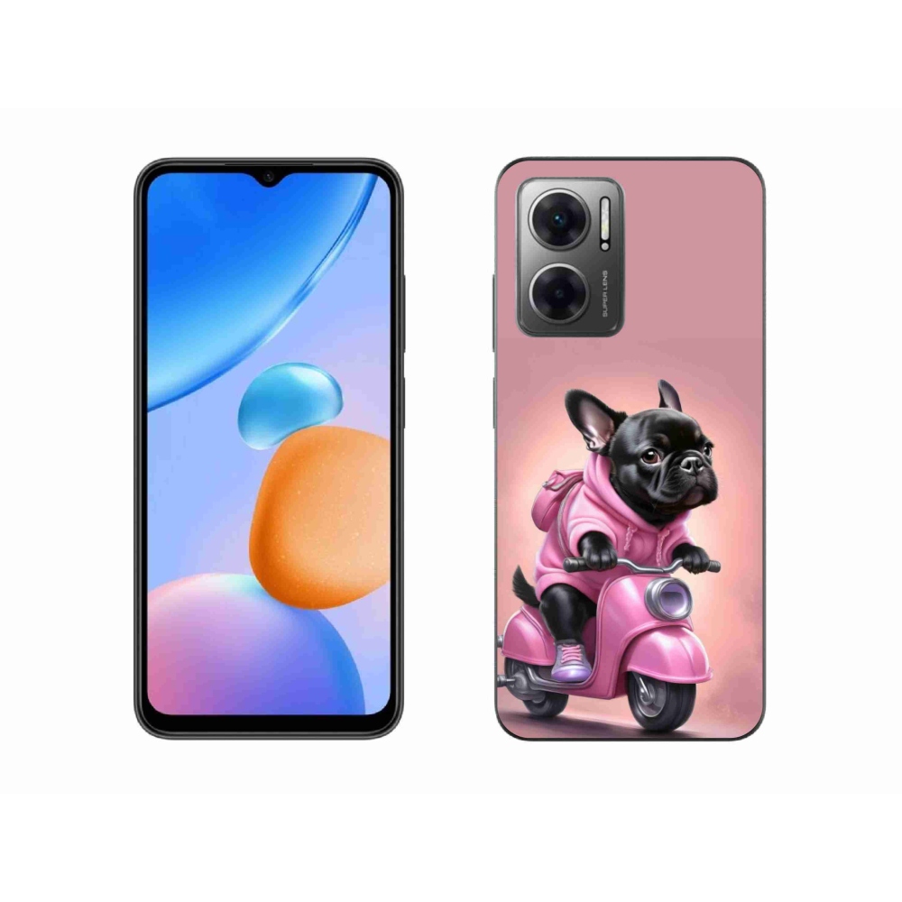 Gelový kryt mmCase na Xiaomi Redmi 10 5G - francouzský buldoček na skútru