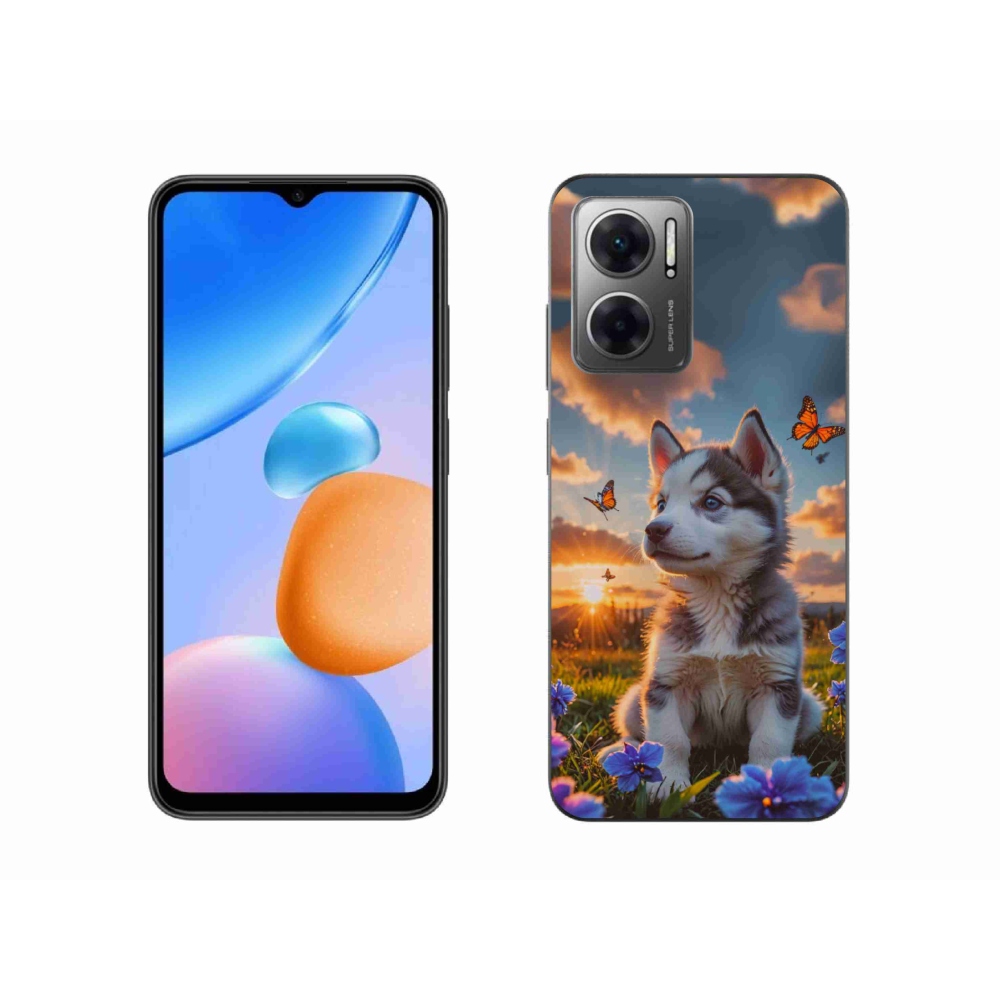 Gelový kryt mmCase na Xiaomi Redmi 10 5G - husky při západu slunce