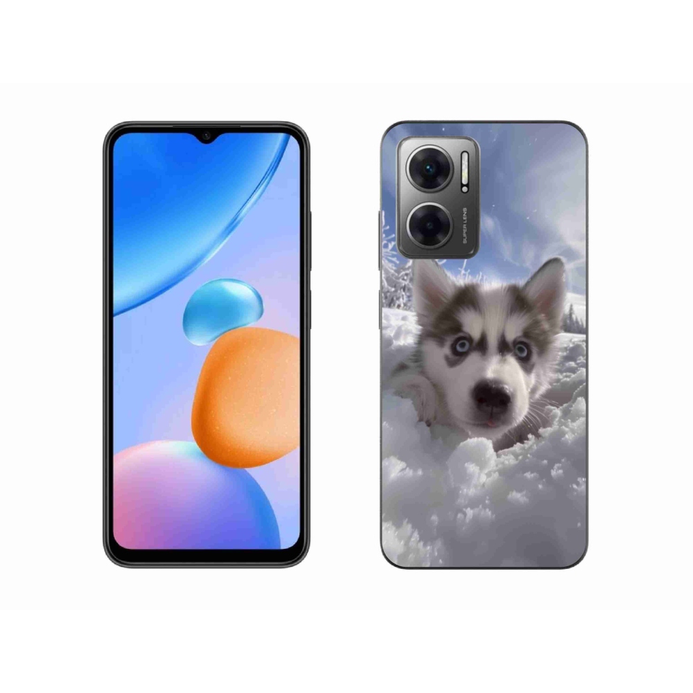 Gelový kryt mmCase na Xiaomi Redmi 10 5G - husky ve sněhu