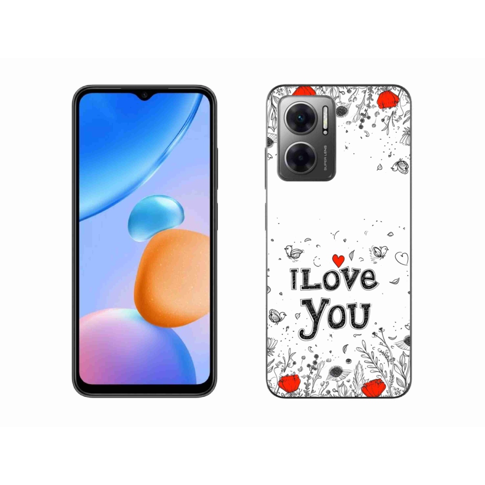 Gelový kryt mmCase na Xiaomi Redmi 10 5G - I love you bílé pozadí