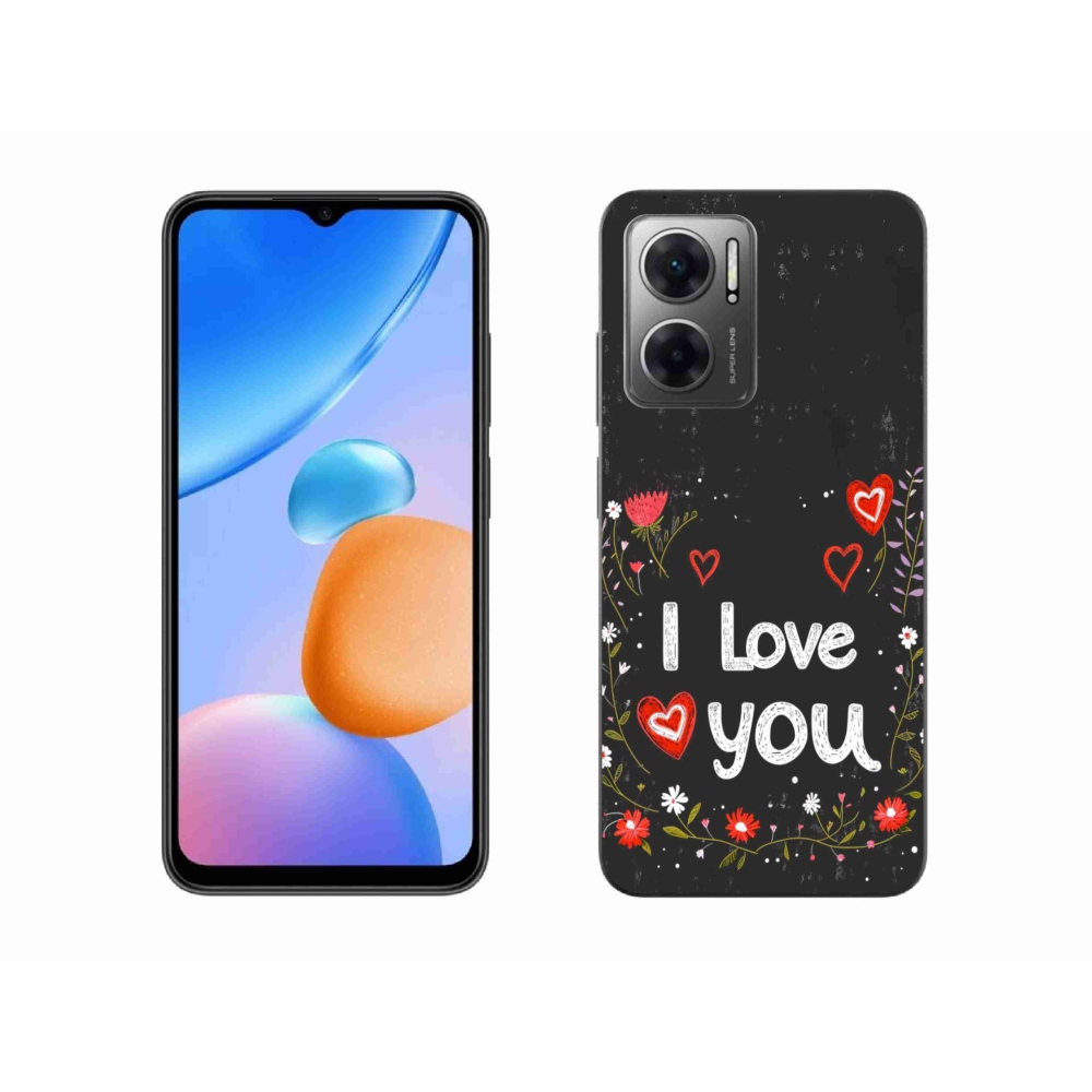 Gelový kryt mmCase na Xiaomi Redmi 10 5G - I love you černé pozadí