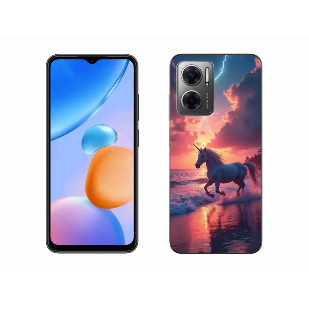 Gelový kryt mmCase na Xiaomi Redmi 10 5G - jednorožec na pláži