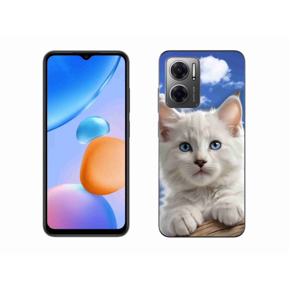 Gelový kryt mmCase na Xiaomi Redmi 10 5G - kotě a oblaka