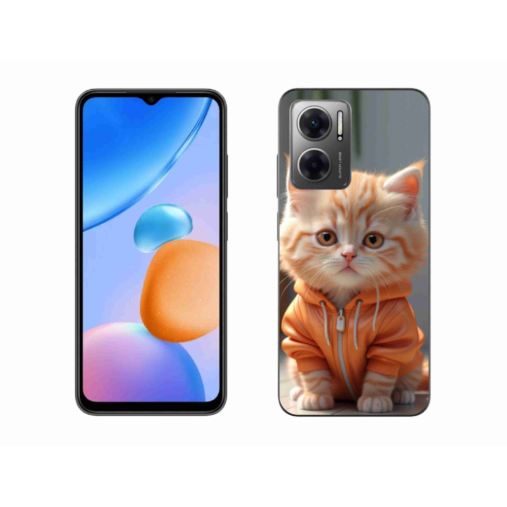 Gelový kryt mmCase na Xiaomi Redmi 10 5G - kotě v mikině