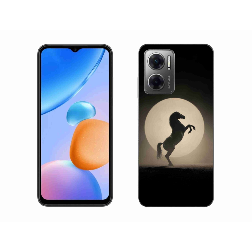 Gelový kryt mmCase na Xiaomi Redmi 10 5G - kůň v siluetě
