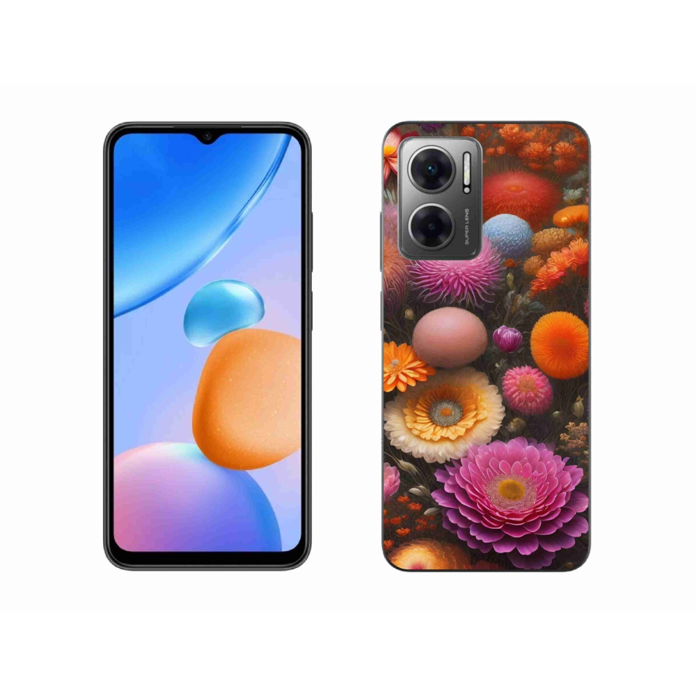 Gelový kryt mmCase na Xiaomi Redmi 10 5G - květinová kompozice