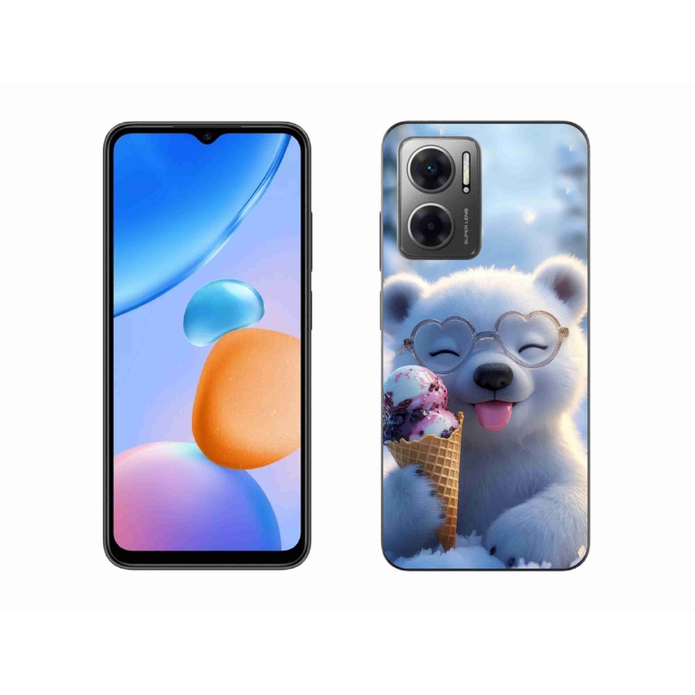 Gelový kryt mmCase na Xiaomi Redmi 10 5G - medvídek se zmrzlinou