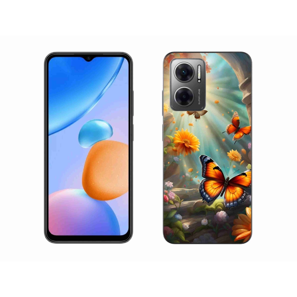 Gelový kryt mmCase na Xiaomi Redmi 10 5G - motýlí zahrada 2