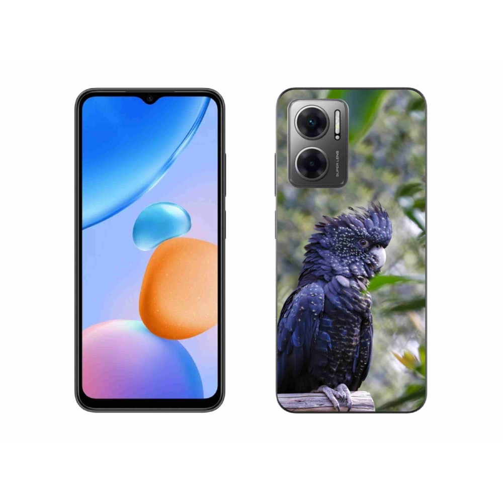 Gelový kryt mmCase na Xiaomi Redmi 10 5G - papoušek kakadu černý