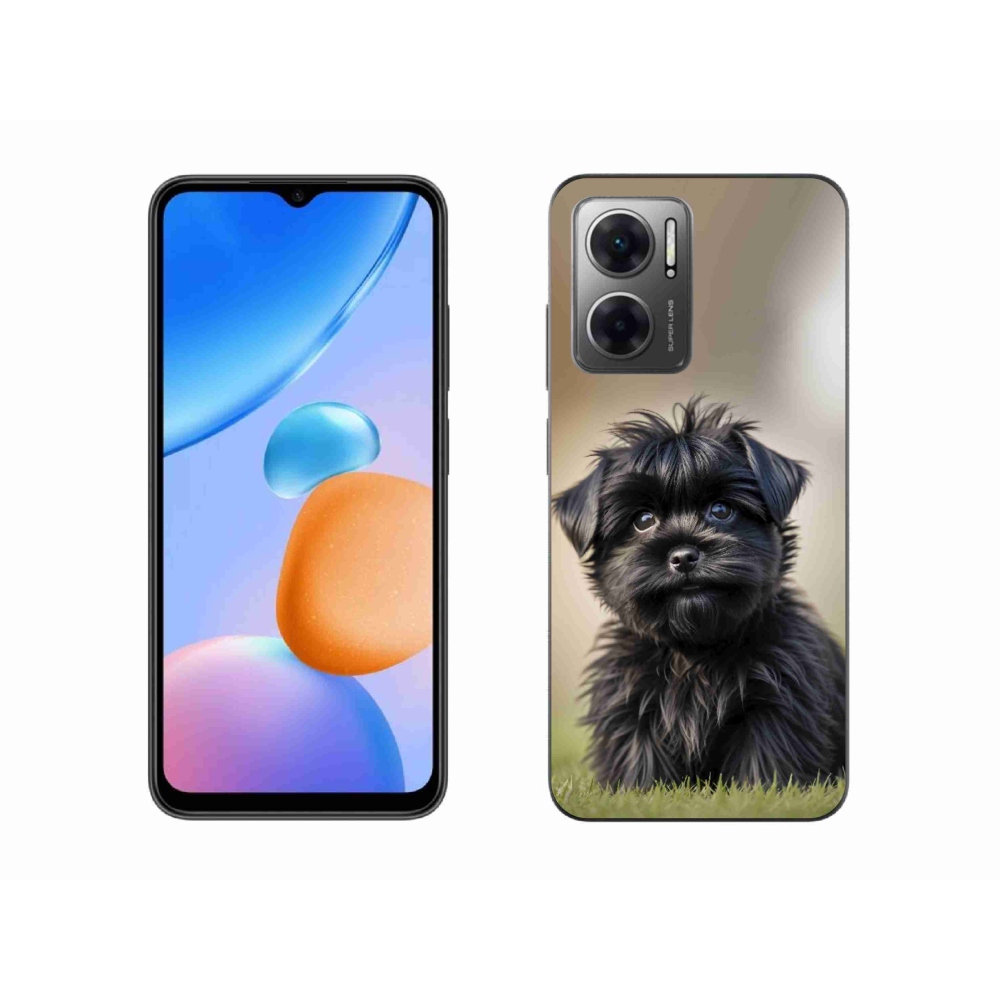Gelový kryt mmCase na Xiaomi Redmi 10 5G - roztomilý černý pejsek